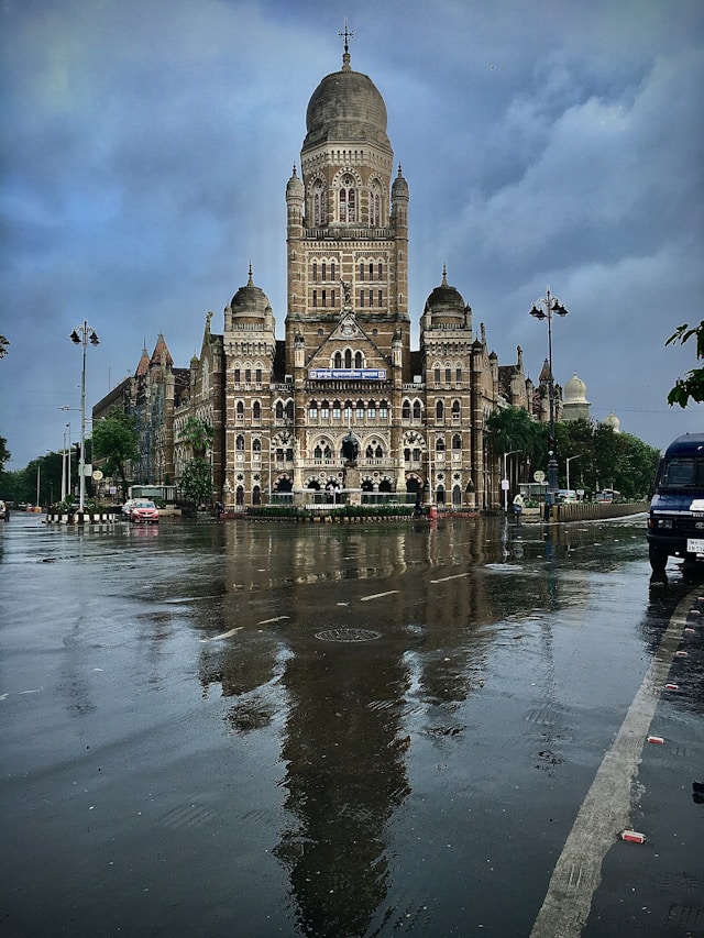 BMC Building in Mumbai during heavy rain