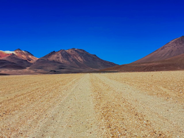 Sur Lípez volcanic desert landscape in Bolivia