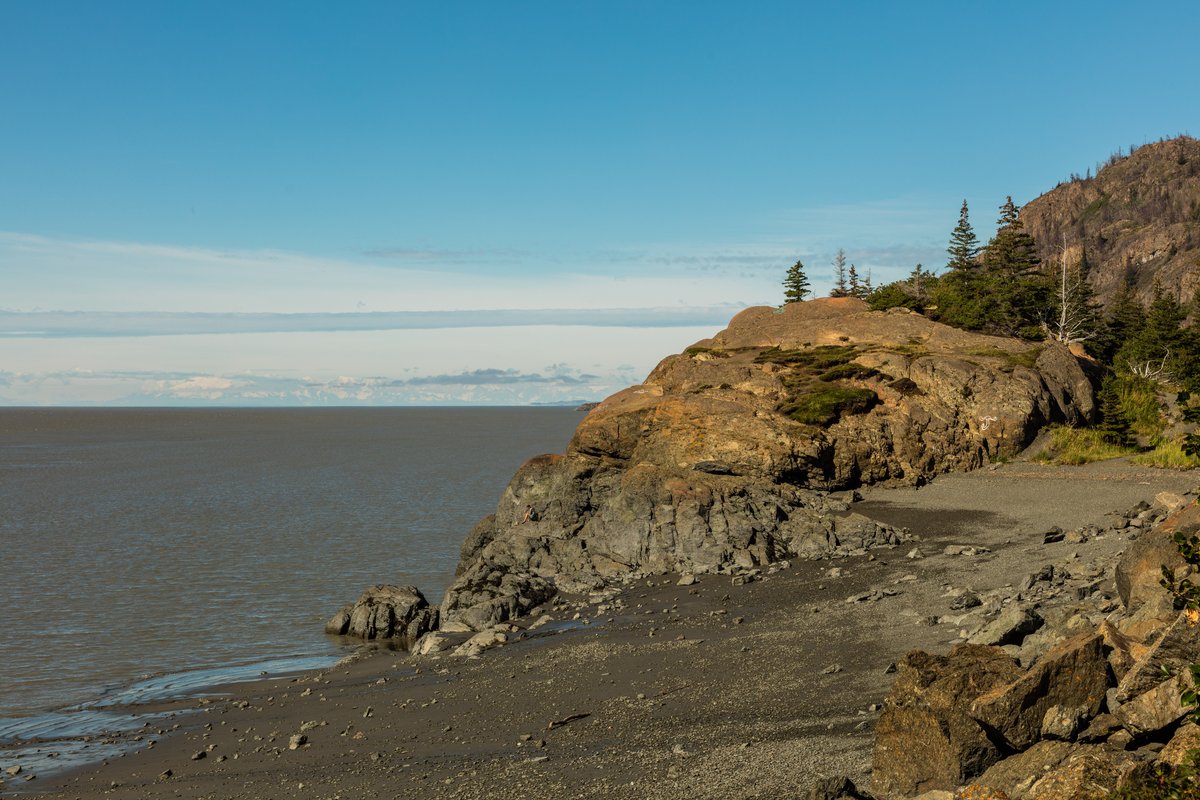 Turnagain Arm and the Chugach Mountains seen from Beluga Point south of Anchorage