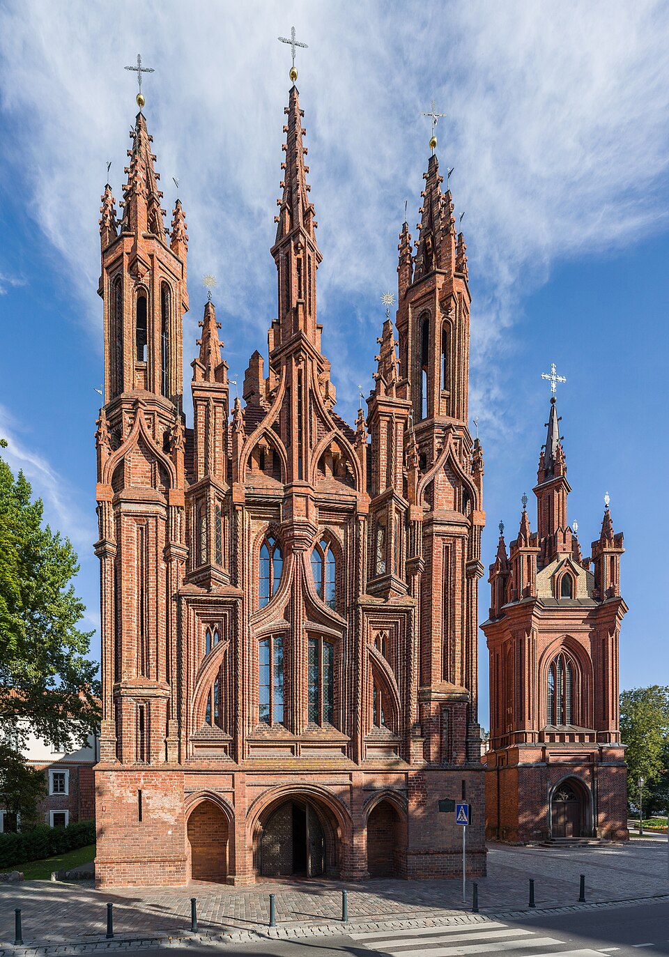 Gothic exterior of St. Anne's Church in Vilnius