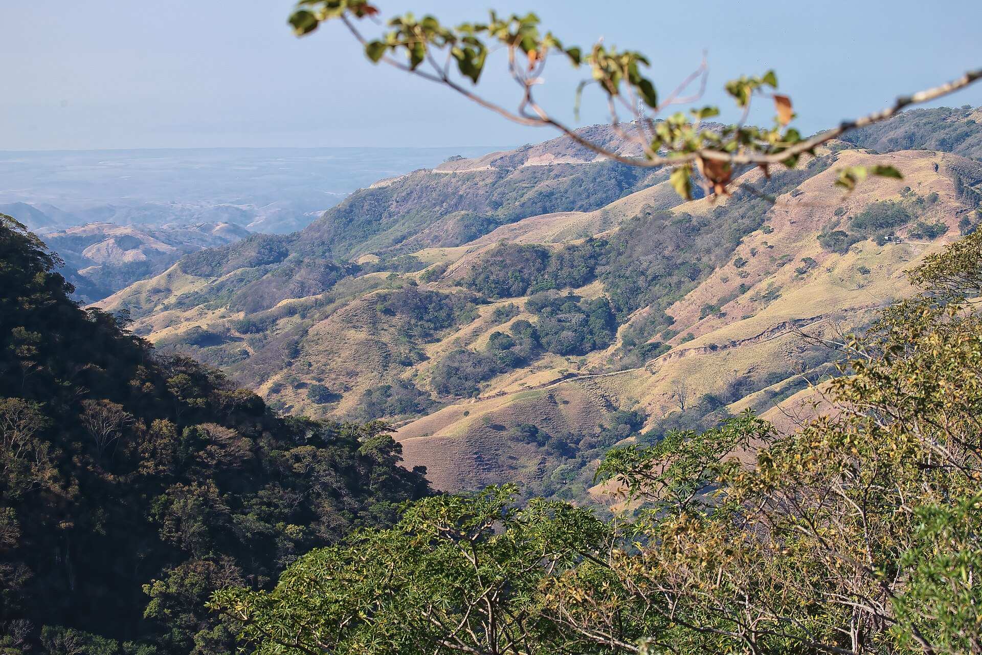 Landscape near Santa Elena, Monteverde, Costa Rica, viewed from a trail of the Ecological Sanctuary