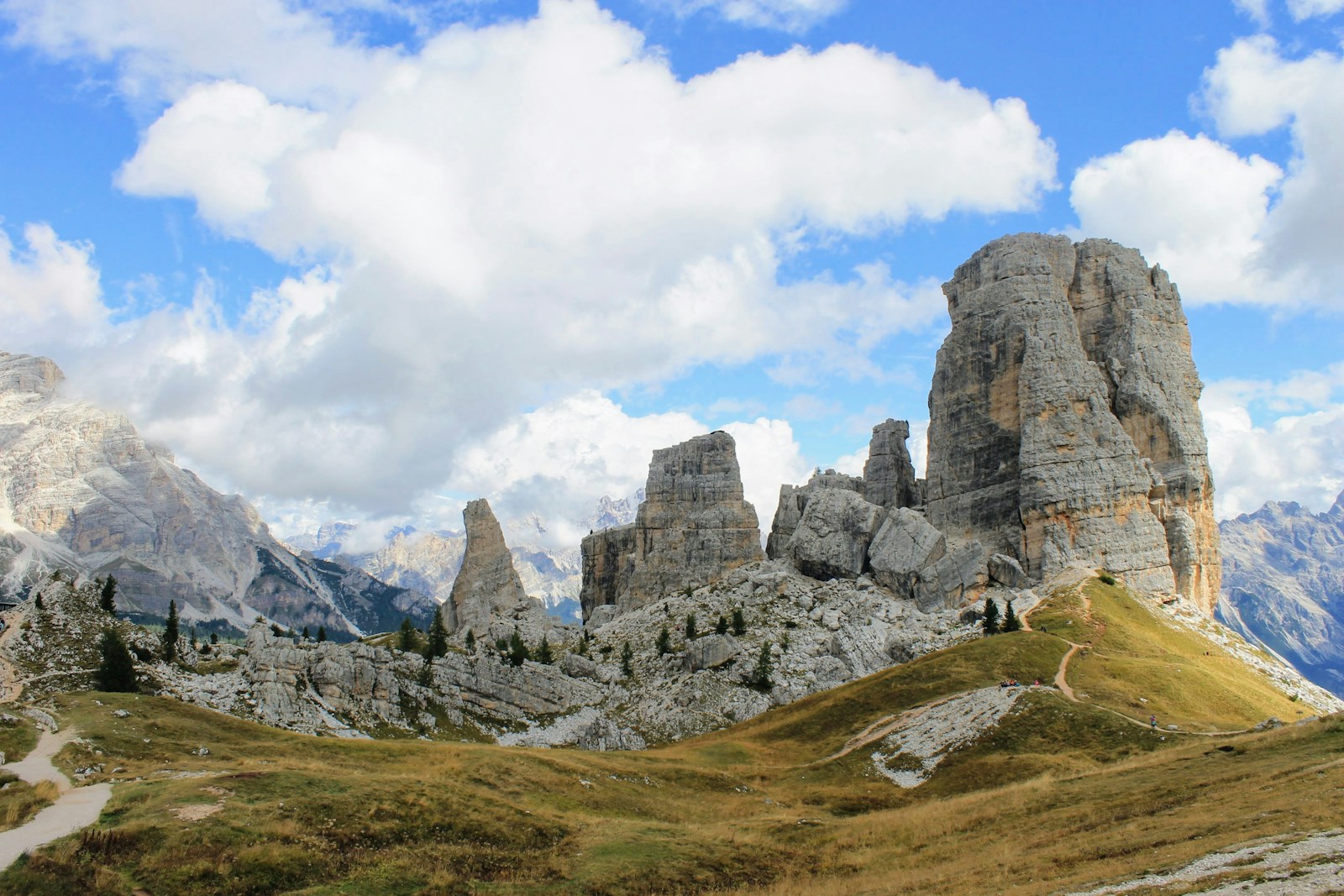 The Cinque Torri rock formations in the Dolomites near Cortina d’Ampezzo