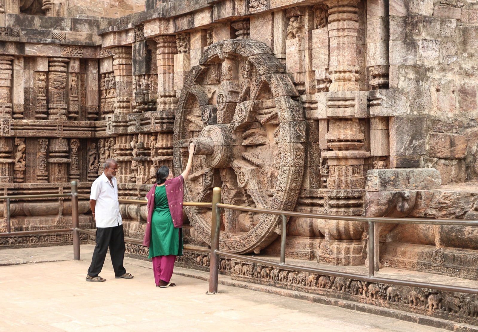 Konark Sun Temple stone chariot wheels and carved platform