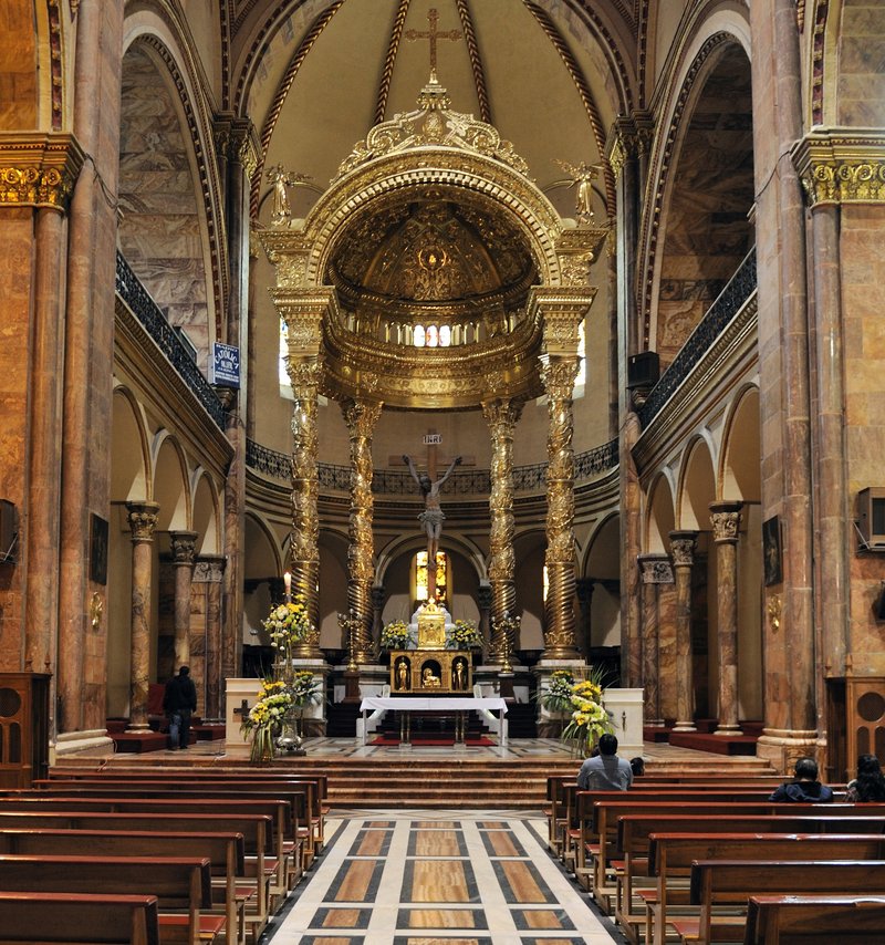 New Cathedral of Cuenca with distinctive blue domes