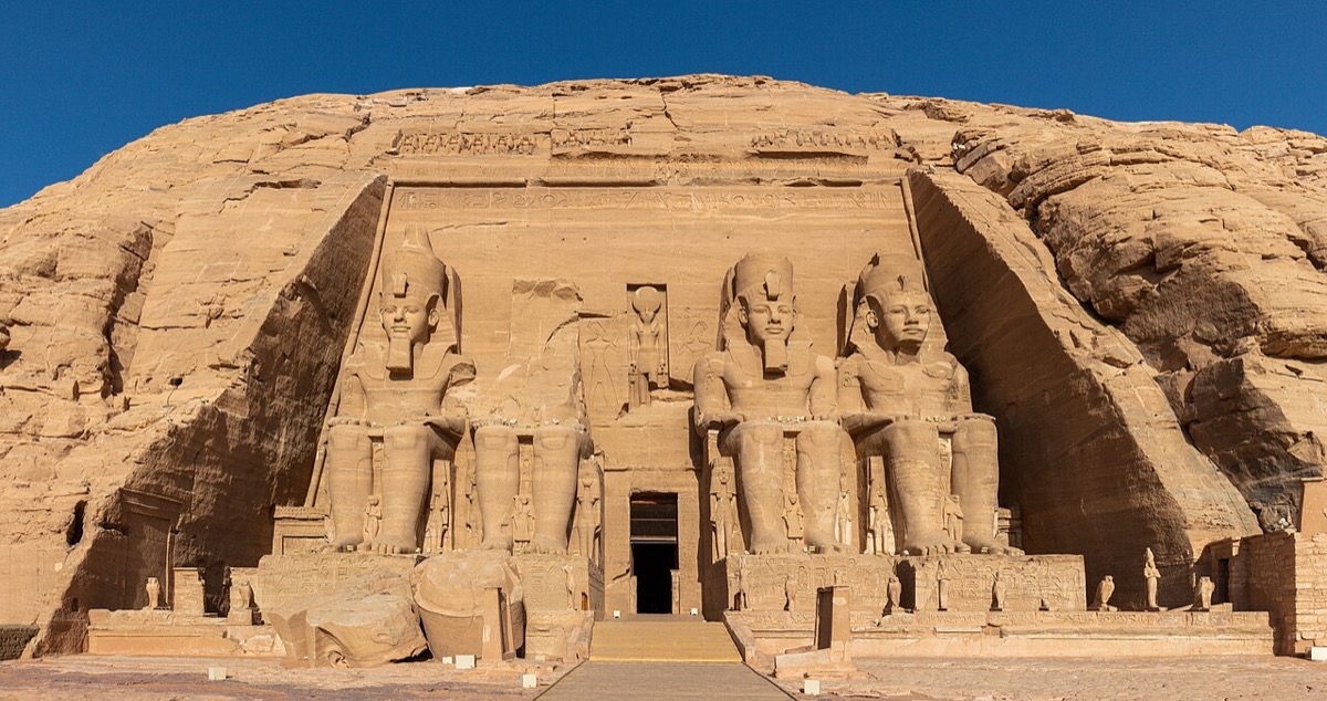 Great Temple of Abu Simbel with colossal Ramesses II statues