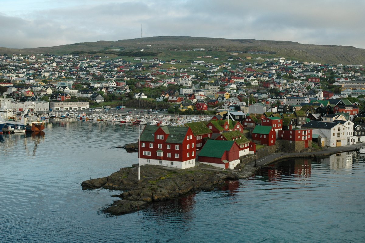 Tórshavn harbour with colourful waterfront buildings and boats in the Faroese capital