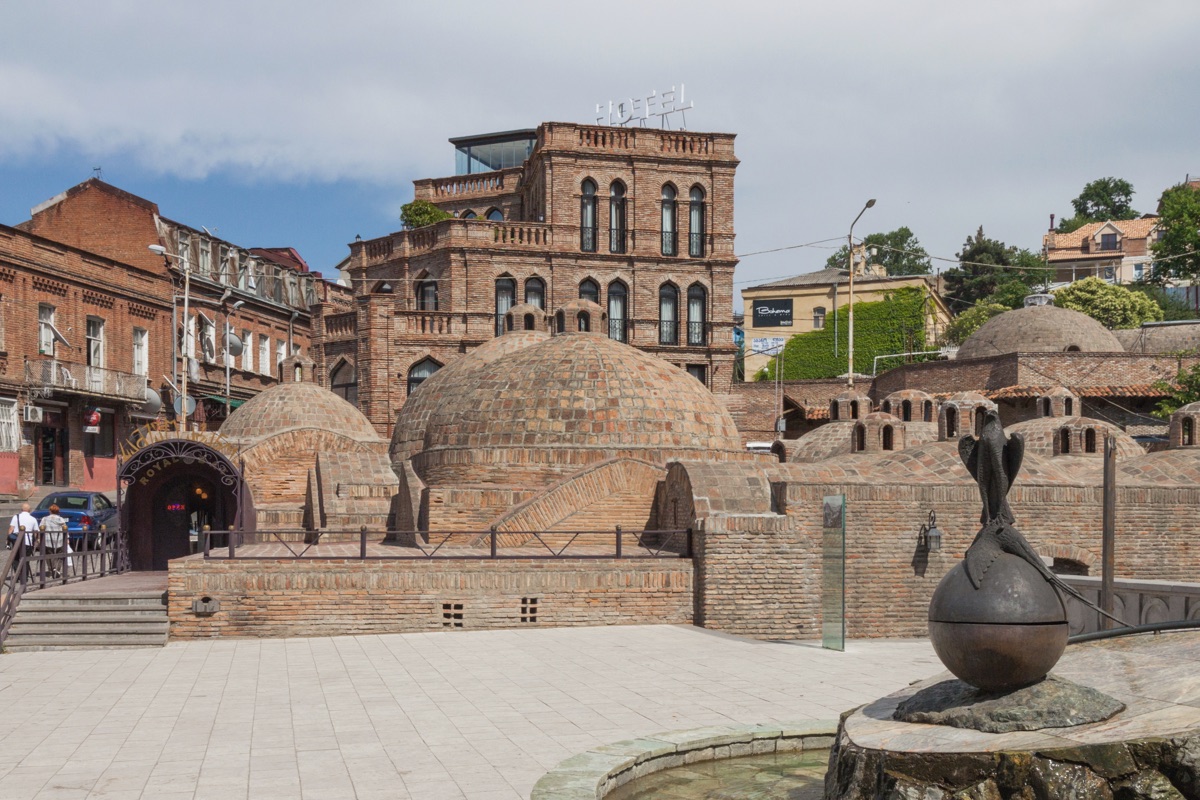 Historic sulphur bath domes in Abanotubani, Tbilisi