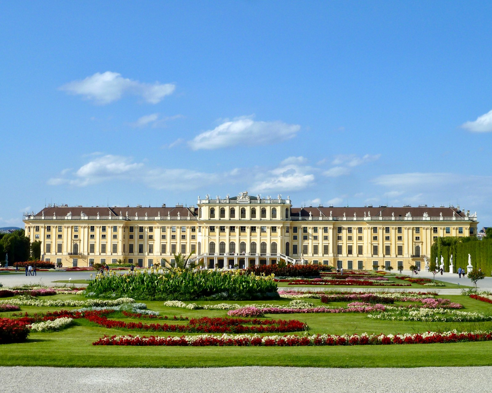 Schönbrunn Palace viewed from the formal gardens