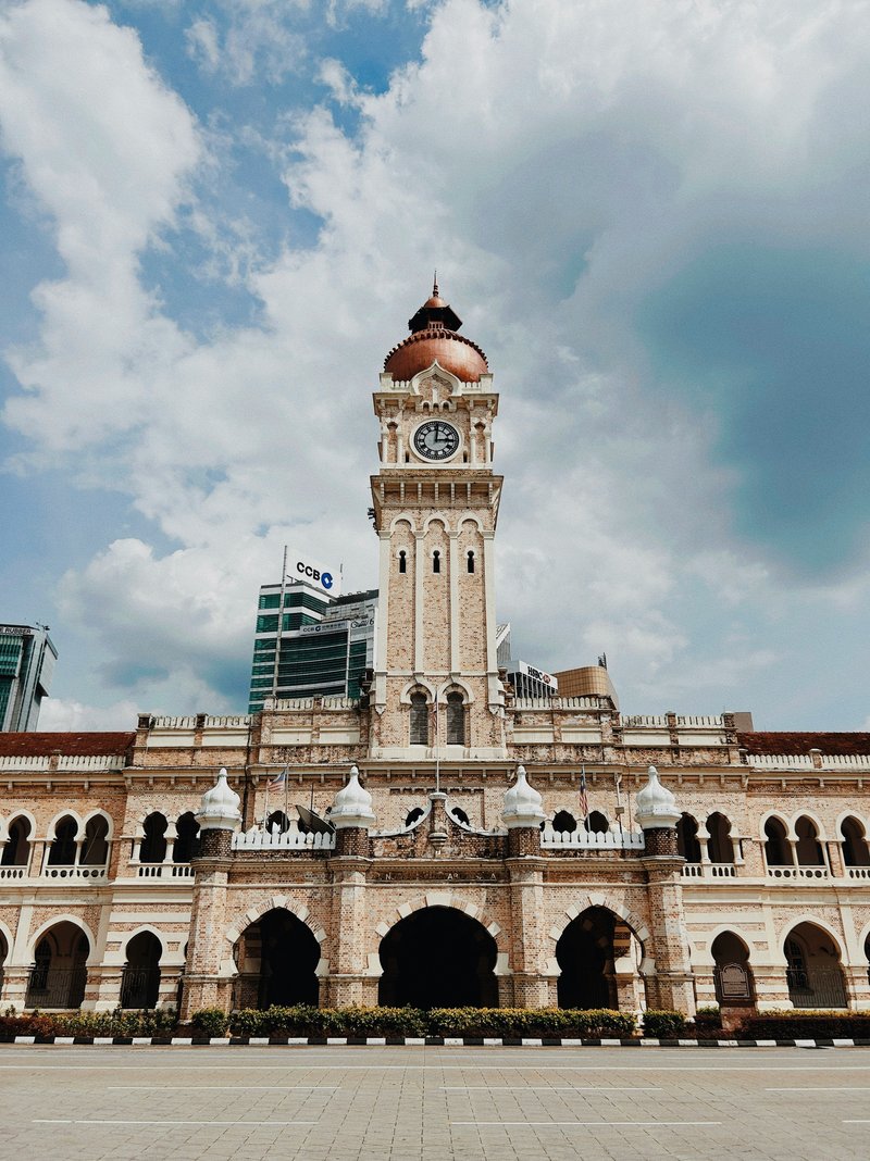 The Sultan Abdul Samad Building and its clock tower at Merdeka Square in Kuala Lumpur
