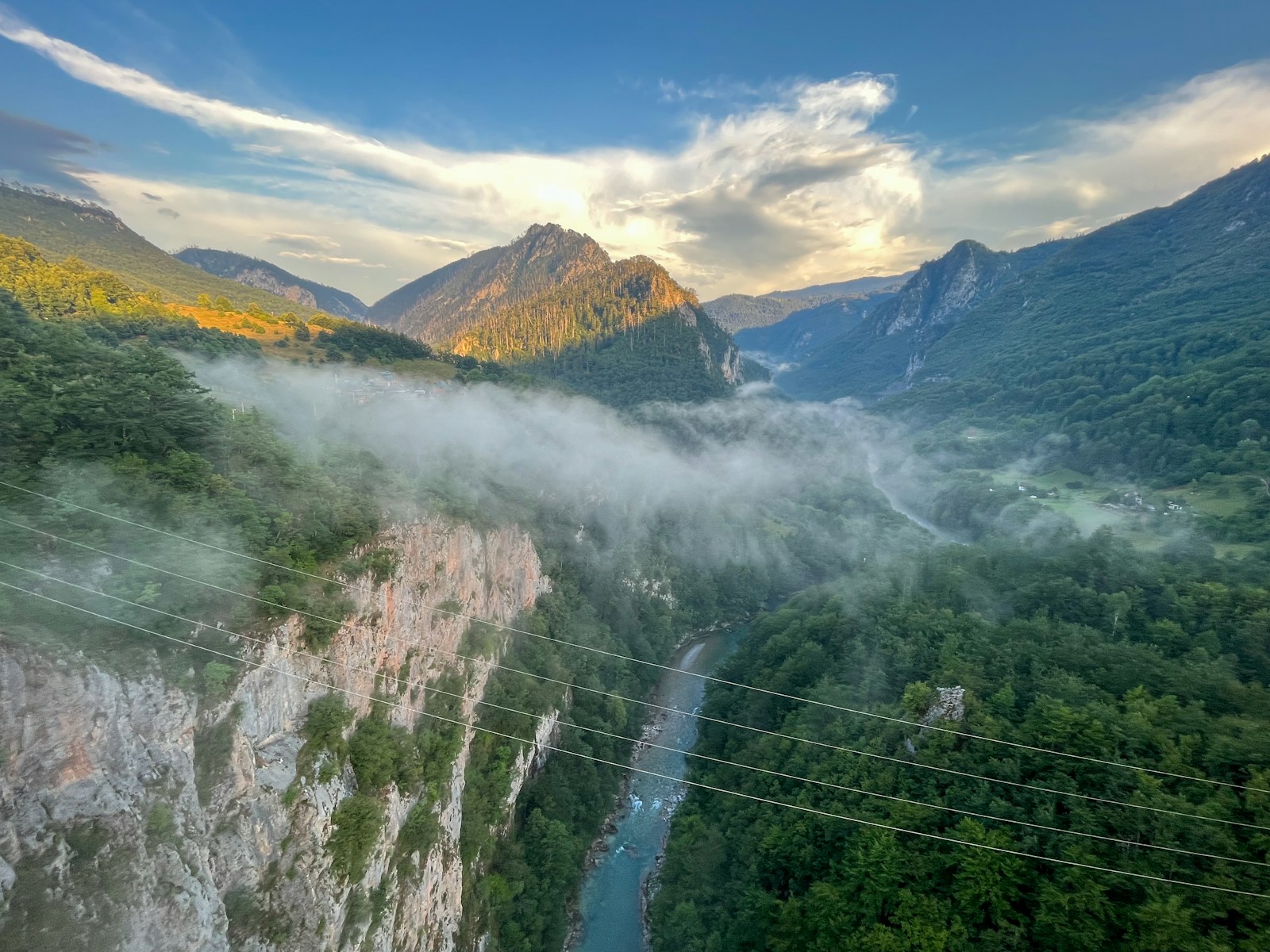 Tara Canyon with the Tara River winding through a forested mountain valley