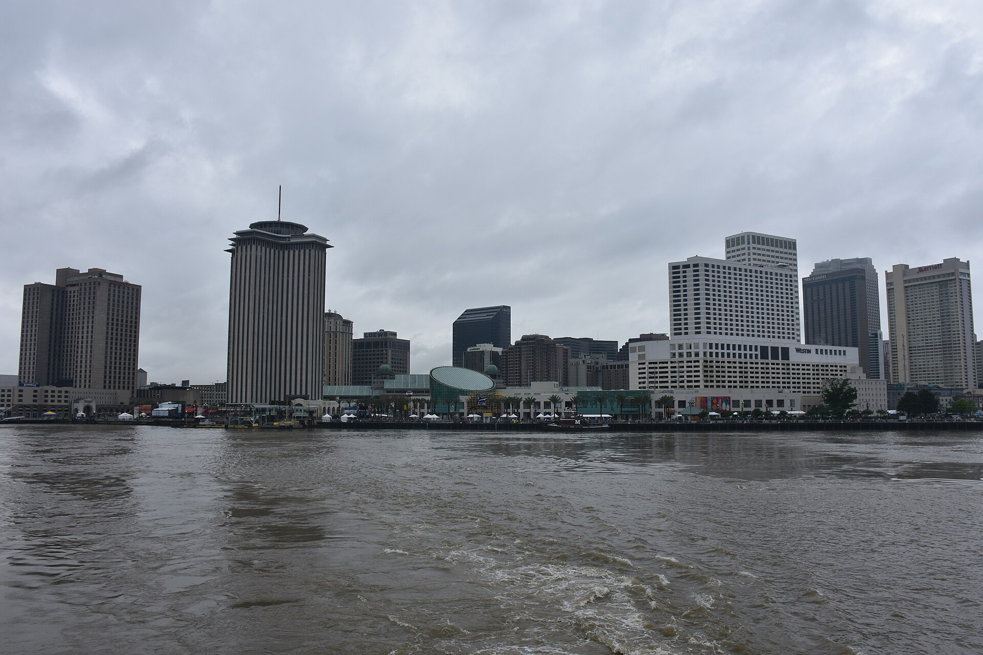 New Orleans skyline viewed from the Mississippi River
