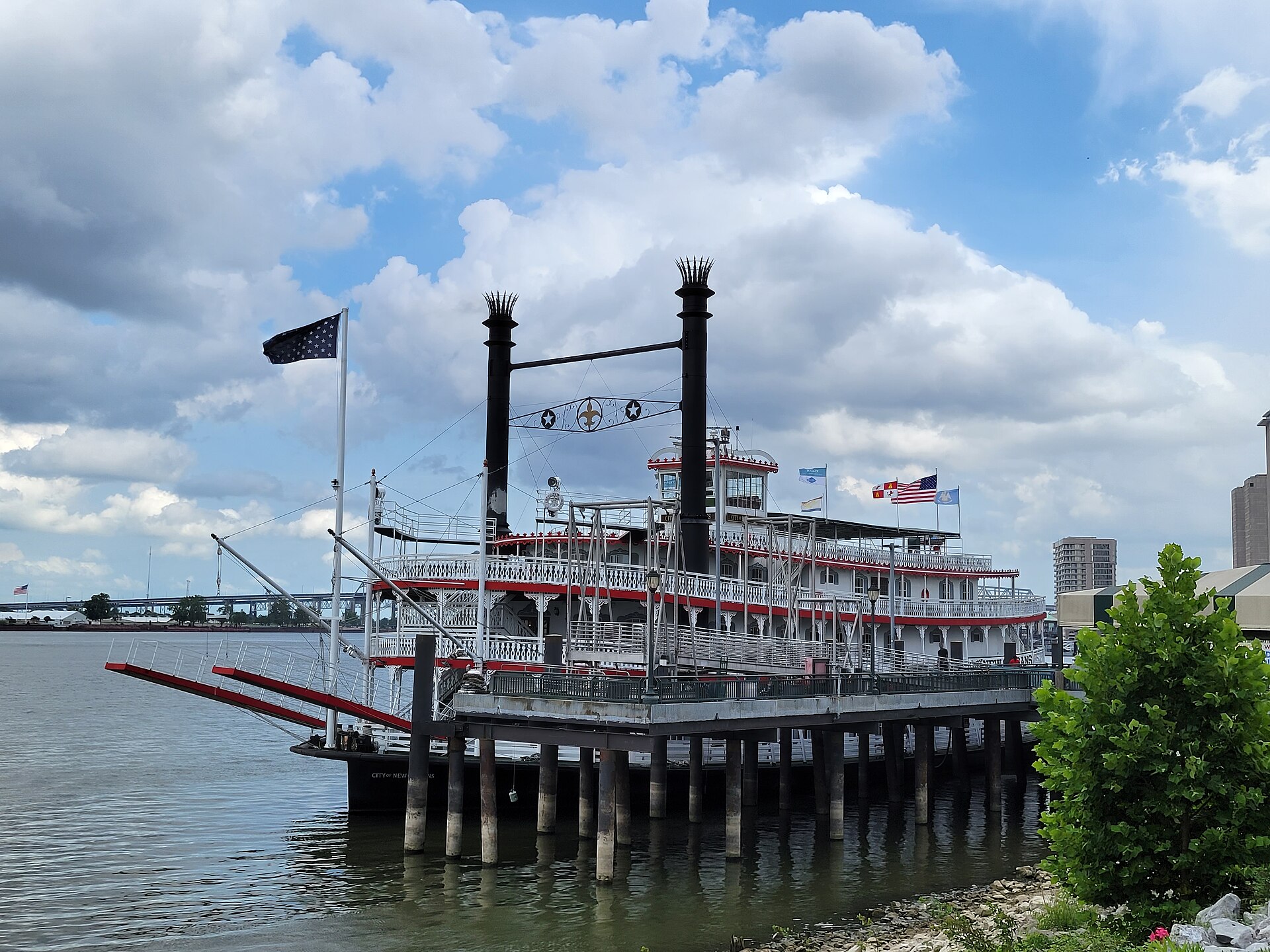 Steamboat Natchez paddlewheeler on the Mississippi River in New Orleans