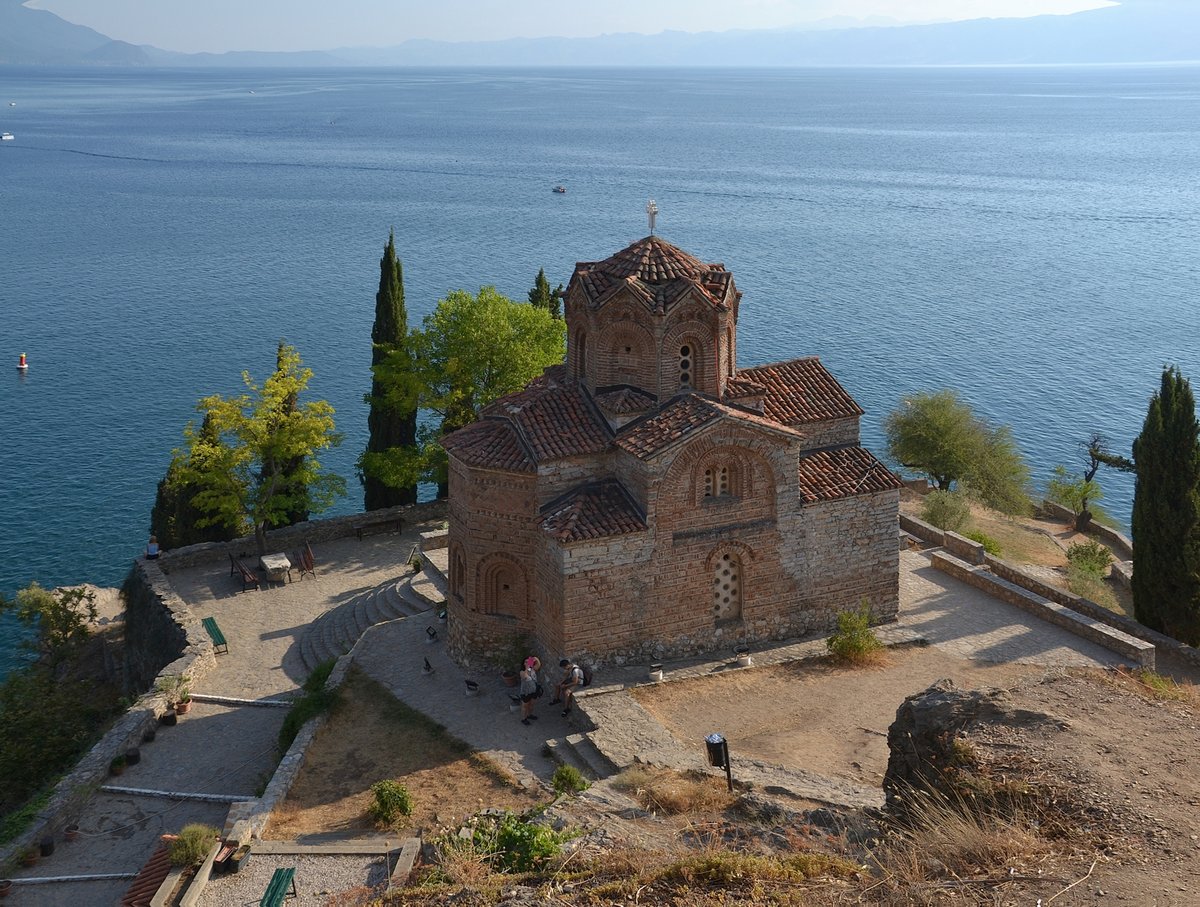 Church of St John at Kaneo on the cliffs above Lake Ohrid, North Macedonia