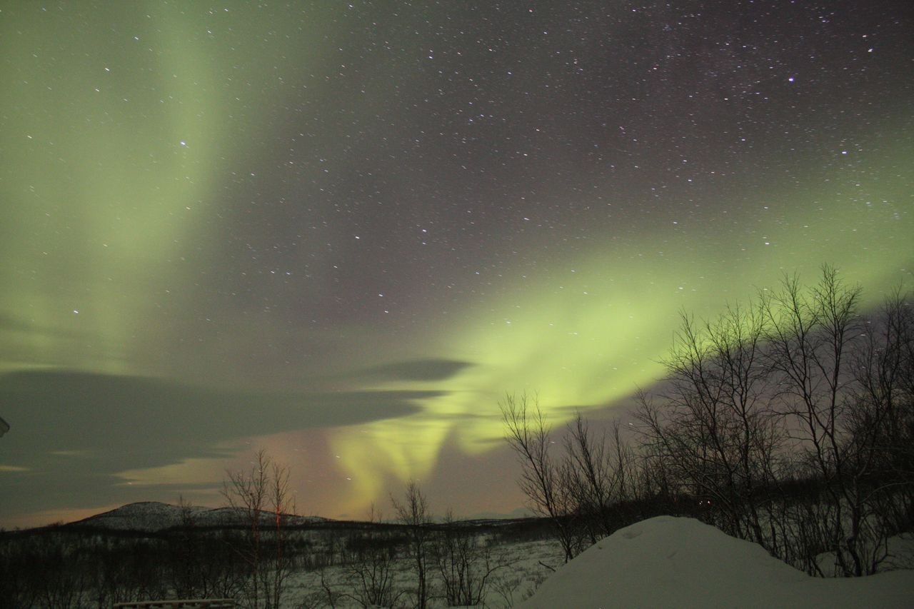 Northern lights over Enontekiö in Finnish Lapland