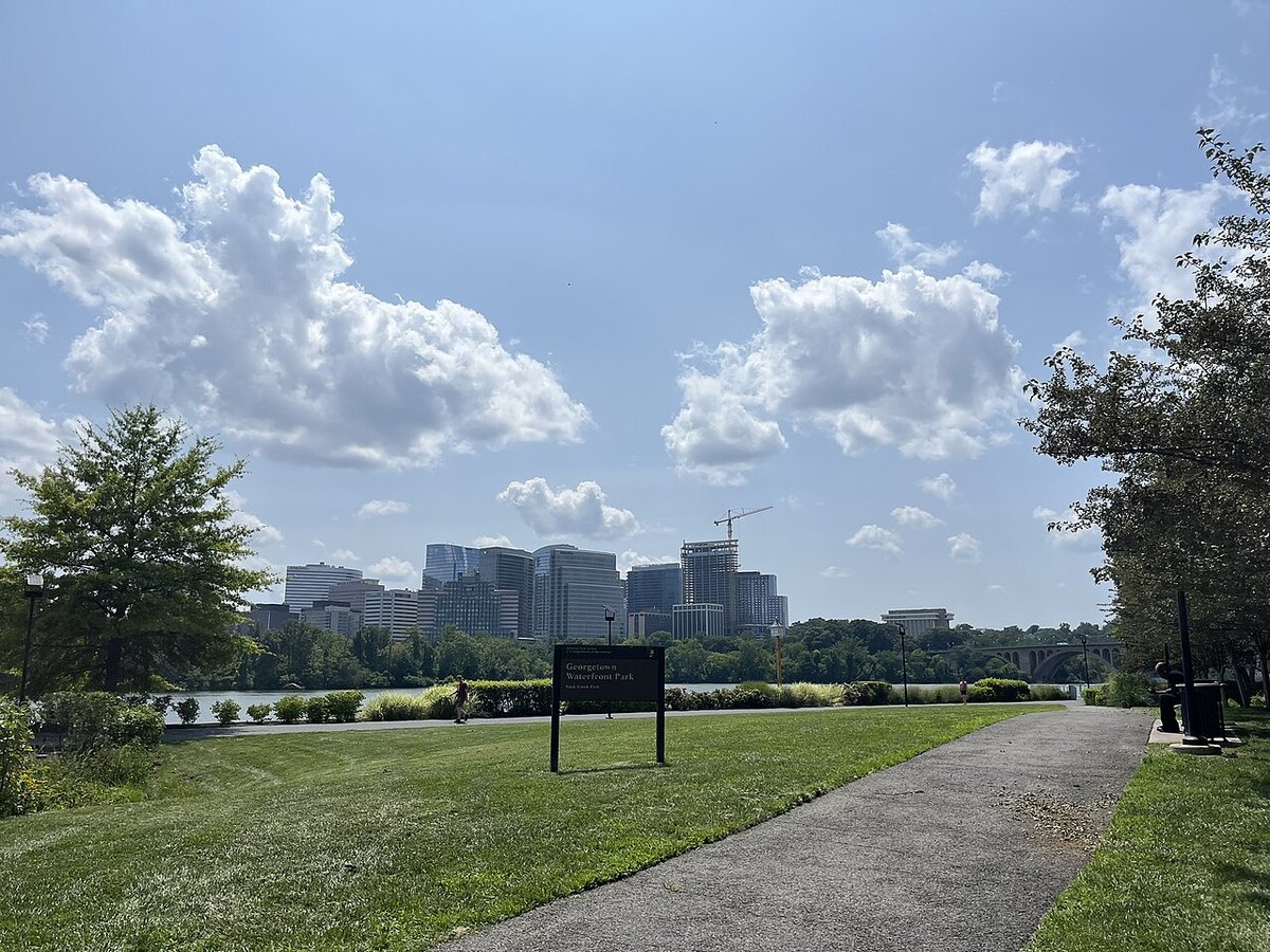 Georgetown Waterfront Park along the Potomac River in Washington DC