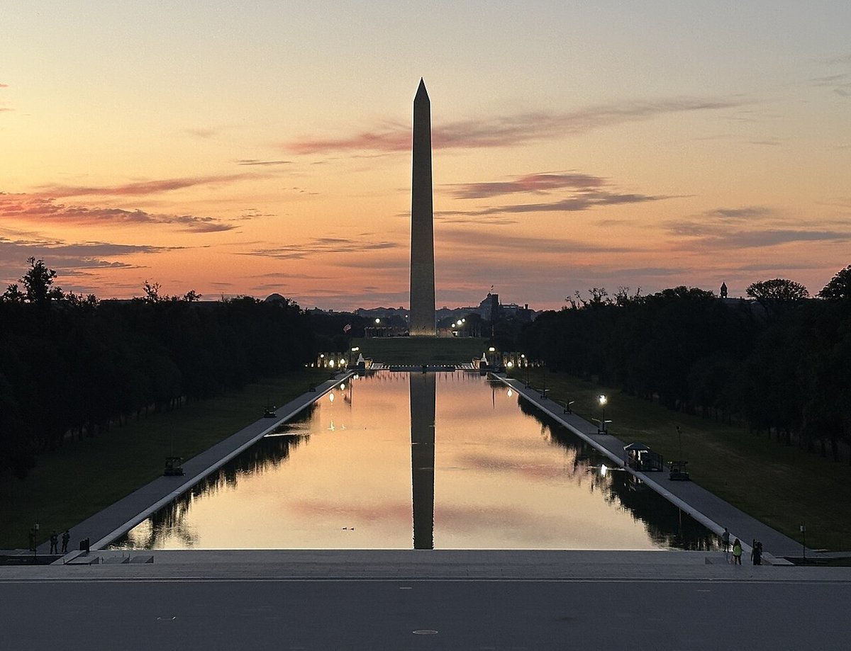 Washington Monument and Reflecting Pool viewed from the Lincoln Memorial