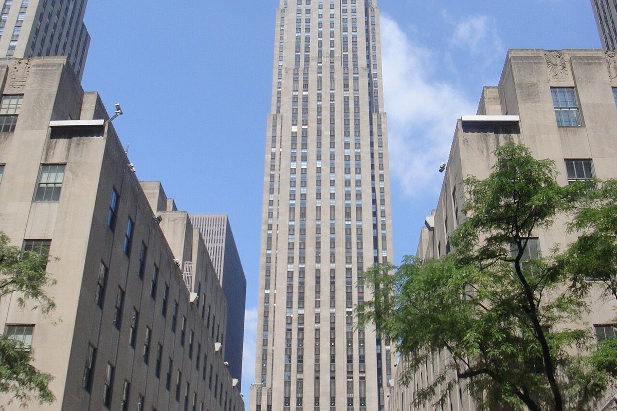 Rockefeller Center towers and public plaza in Midtown Manhattan