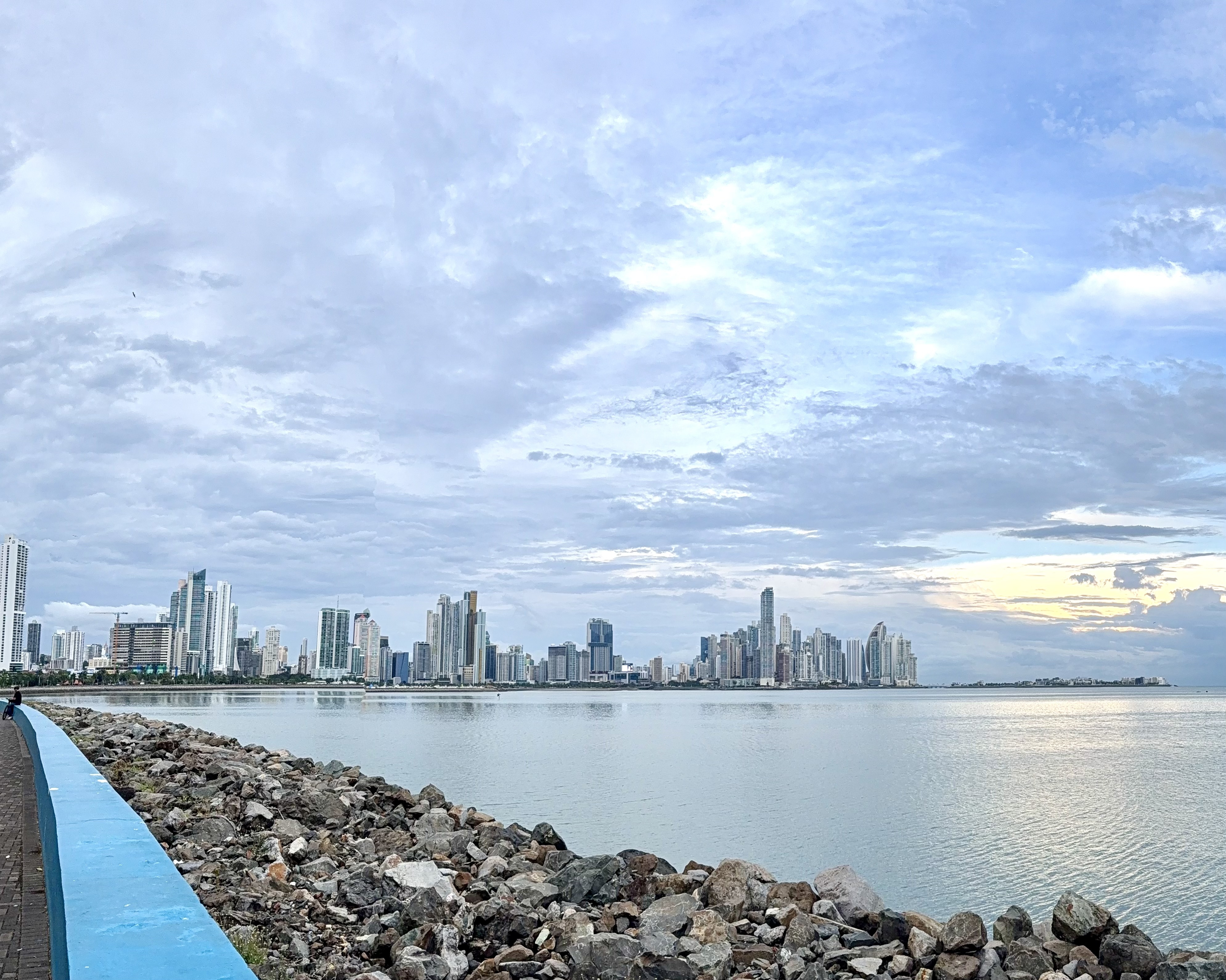 Panama City skyline at sunset with waterfront
