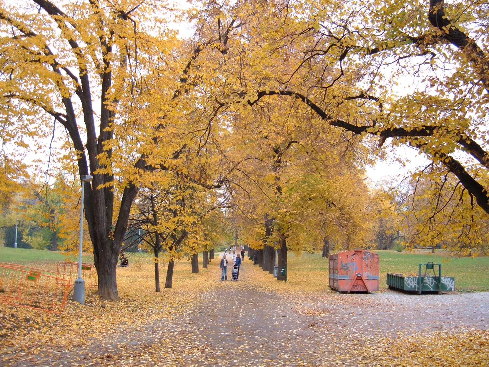 Letná Park in late October with autumn colours overlooking Prague