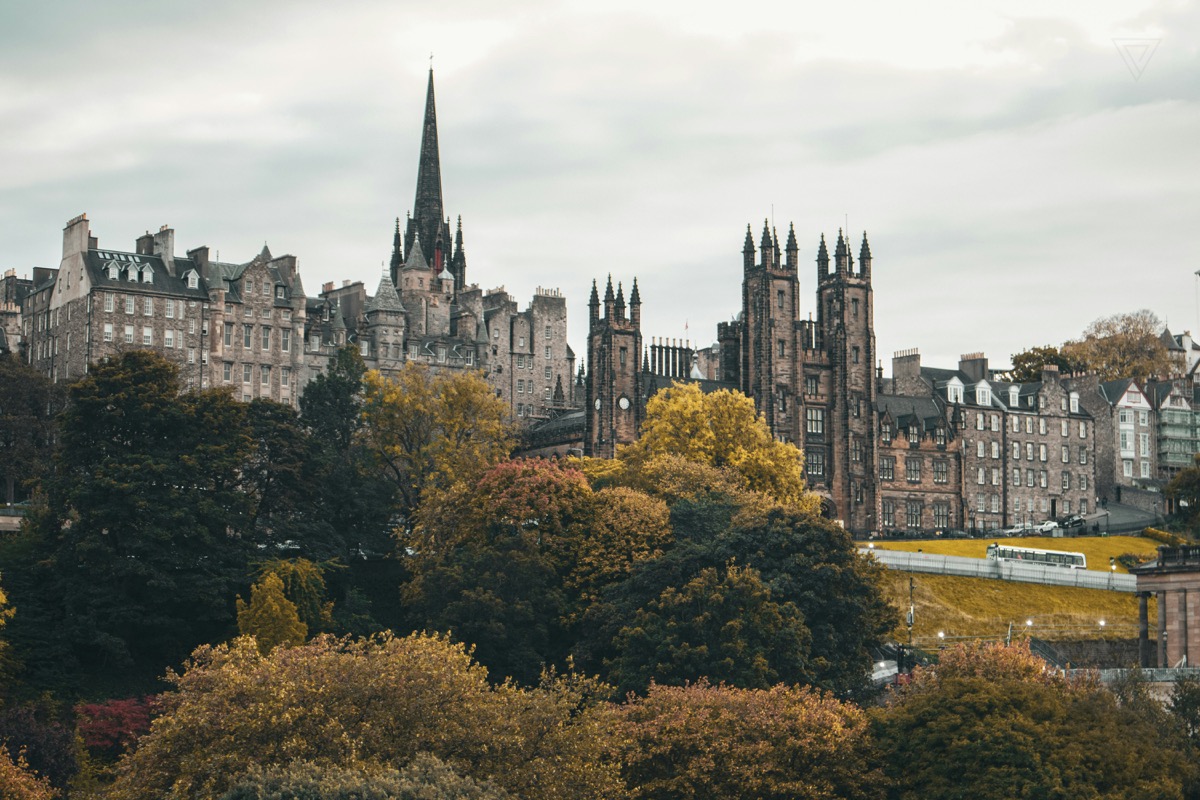 A panoramic view of Edinburgh's Old Town skyline and castle district