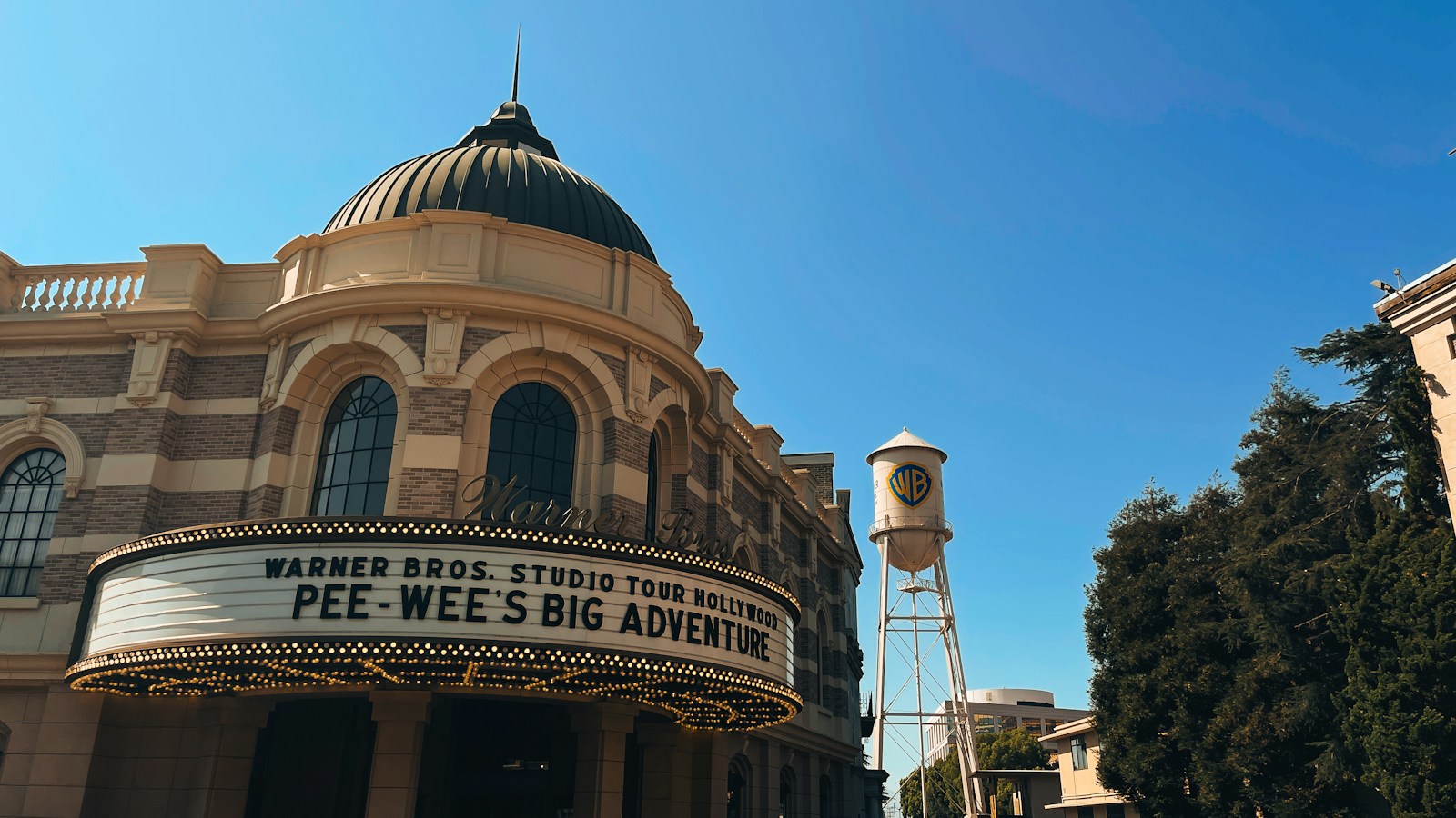 Warner Bros. Studio exterior with classic marquee