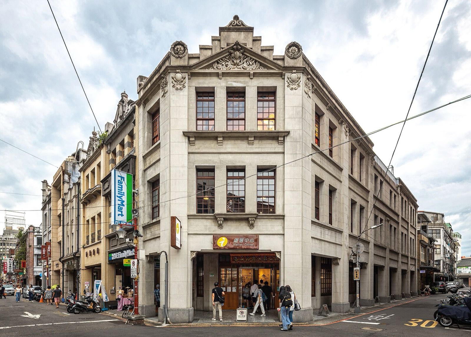 Traditional shophouses along Dihua Street in Taipei
